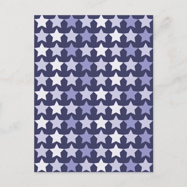 Patriotic Navy Blue Stars Vykort (Framsida)