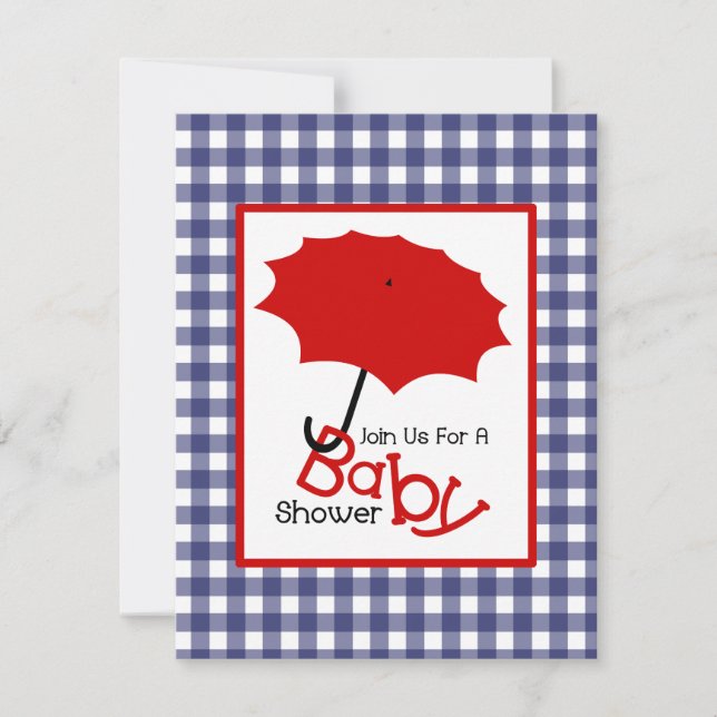Patriotic Neutralt Baby Shower - Red White & Blue Inbjudningar (Framsida)