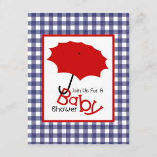 Patriotic Neutralt Baby Shower - Red White & Blue Inbjudningar
