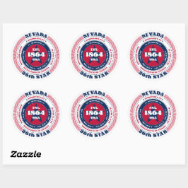 Patriotic Nevada Circle Design Sticker Runt Klistermärke