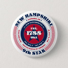 Patriotic New Hampshire Circle with State Details Knapp