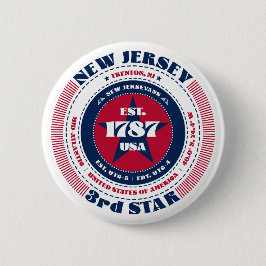 Patriotic New jersey Circle med statsinformation Knapp