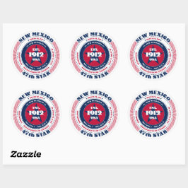 Patriotic New mexico Circle Design Sticker Runt Klistermärke