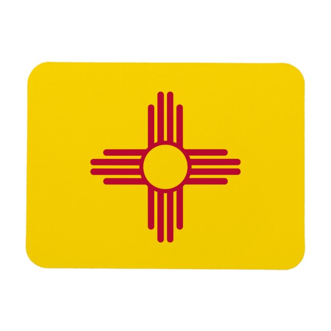 Patriotic New mexico Statlig flagga Magnet (Horisontell)