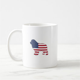 Patriotic Newf Hund Design 4 juli 2011 USA flagga Kaffemugg