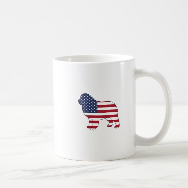 Patriotic Newf Hund Design 4 juli 2011 USA flagga Kaffemugg (Höger)