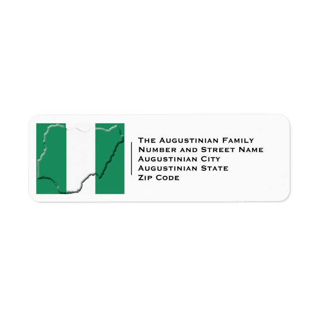 Patriotic | NIGERIA Flagga Returadress Etikett (Framsidan)