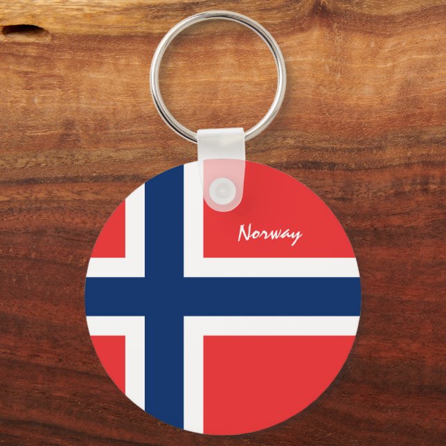 Patriotic Norge Keychain, Norska Flagga Nyckelring (Framsida)