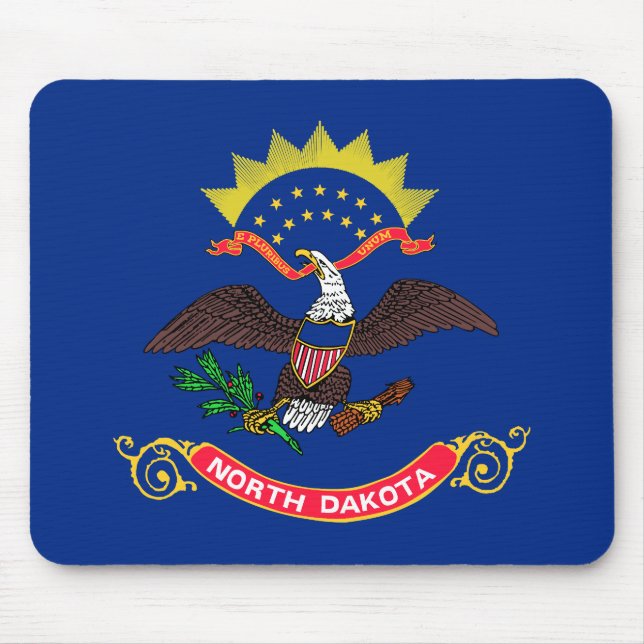 Patriotic North Dakota Statlig flagga Musmatta (Framsidan)