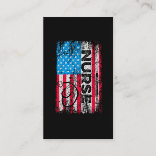 Patriotic Nurse American Flagga Stethoscope Visitkort