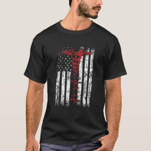 Patriotic Nurse American USA flagga Registered Nur T Shirt