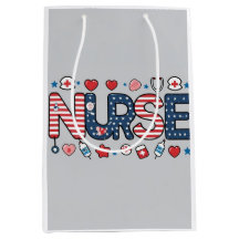 Patriotic Nurse Gift Bag – USA Flag Nursing Design