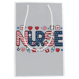 Patriotic Nurse Gift Bag – USA Flag Nursing Design