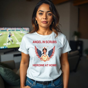 Patriotic Nurse Mamma Angel - Design T Shirt