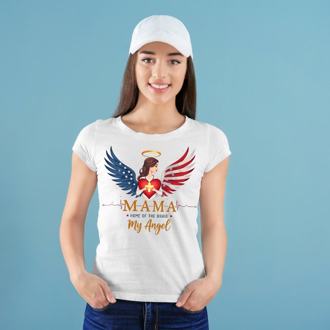 Patriotic Nurse Mamma - Mamma, My Angel T Shirt (Skapare uppladdad)