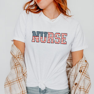 Patriotic Nurse Rött vitt blått Nurse US Flagga Nu T Shirt