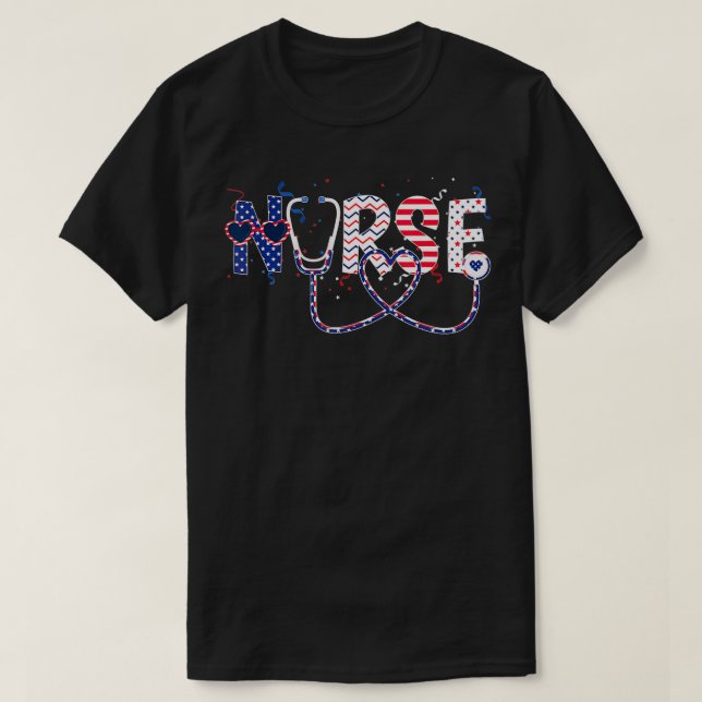 Patriotic Nurse usa American 4th of july Inbero T Shirt (Design framsida)