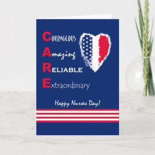 Patriotic Nurses Day with CARE and Heart Kort