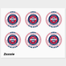 Patriotic Ohio Circle Design Sticker Runt Klistermärke