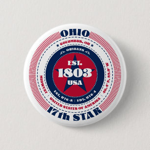Patriotic Ohio Circle med statsinformation Knapp