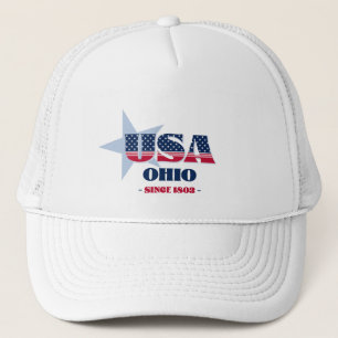 Patriotic Ohio Typography Truckerkeps
