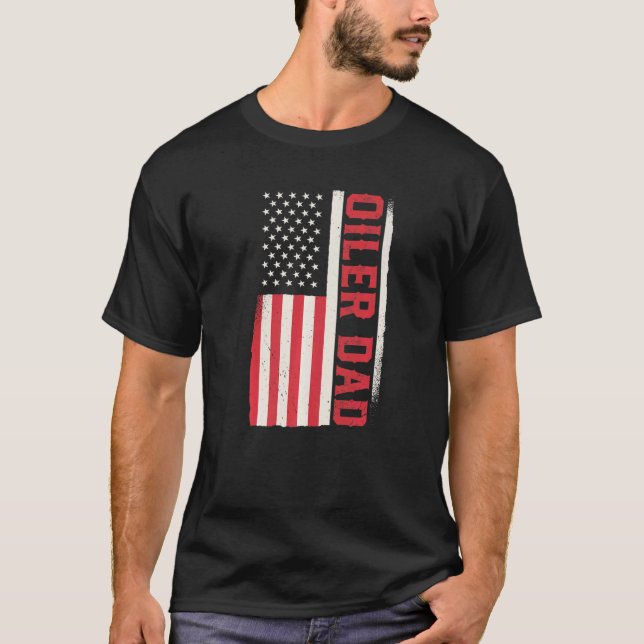 Patriotic Oil Driller Roughnacken T Shirt (Framsida)
