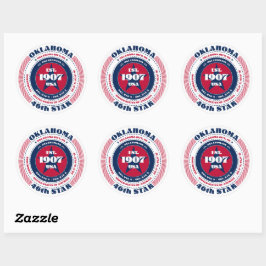 Patriotic Oklahoma Circle Design Sticker Runt Klistermärke