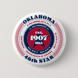 Patriotic Oklahoma Circle med statsinformation Knapp