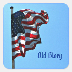 Patriotic Old glory Stickers - Amerikanska Flagga Fyrkantigt Klistermärke