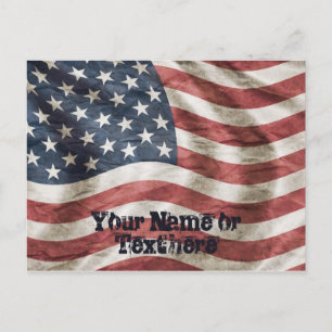 Patriotic Old glory US Flagga Red, White and Blue Vykort