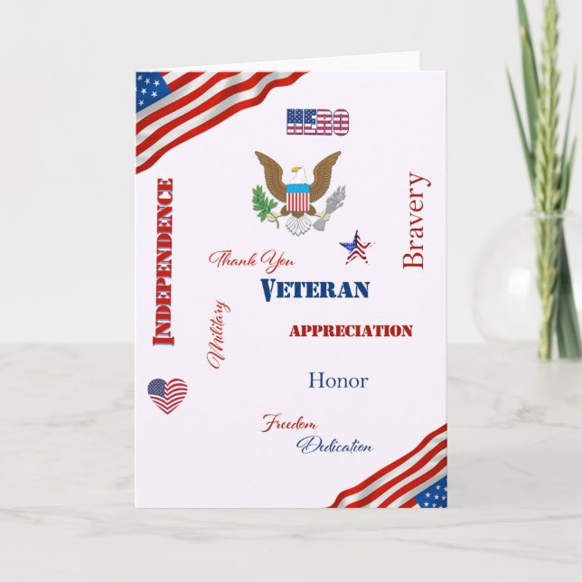 Patriotic Ord for American Veterans Kort (Framsida)