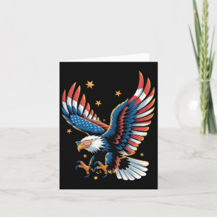 Patriotic Örn American Flagga 4:e juli Eag Kort