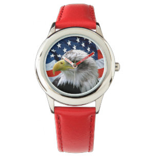 Patriotic Örn American Flagga Watch Armbandsur