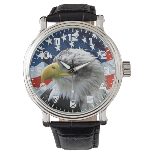 Patriotic Örn American Flagga Watch Armbandsur (Framsida)