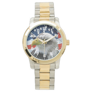 Patriotic Örn American Flagga Watch Armbandsur