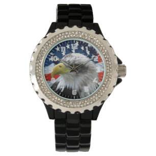 Patriotic Örn American Flagga Watch Armbandsur