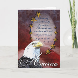 Patriotic Örn Card Tack Kort