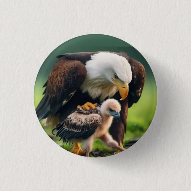 Patriotic Örn Far's Day Wildlife Gift Knapp (Framsida)