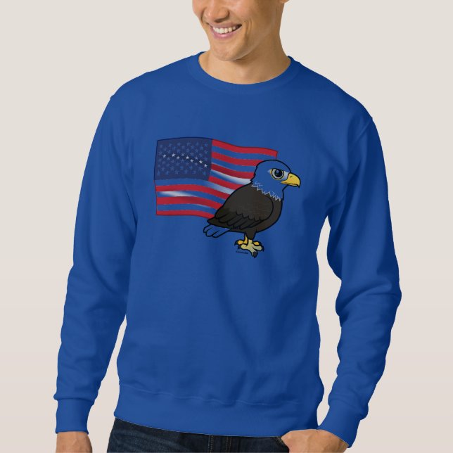 Patriotic Örn Lång Ärmad Tröja (Framsida)