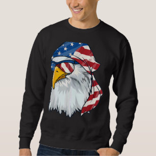 Patriotic Örn Manar 4 juli amerikanska Flagga Lång Ärmad Tröja