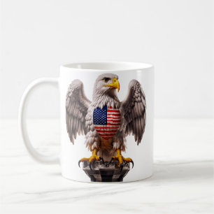 Patriotic Örn med American Flagga Emblem Kaffemugg