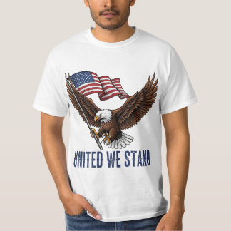 Patriotic Örn med amerikansk Flagga T Shirt