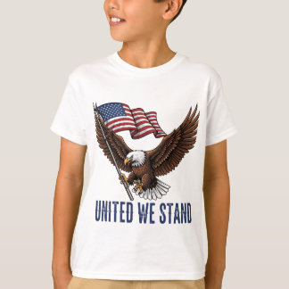 Patriotic Örn med amerikansk Flagga T Shirt