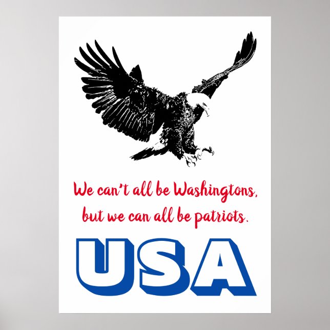 Patriotic Örn Motivational USA Pop Art Poster (Framsidan)