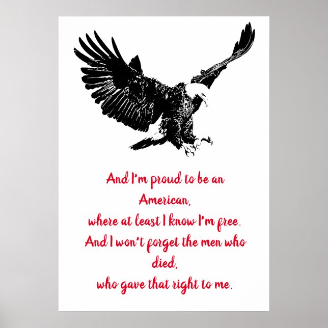 Patriotic Örn Motivational USA Proud Poster (Framsidan)