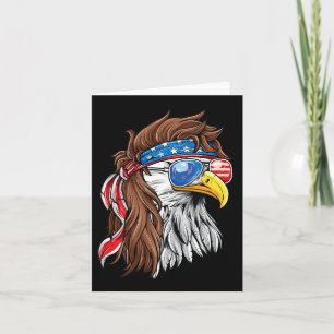 Patriotic Örn Mullet Usa American Flagga 4th Kort