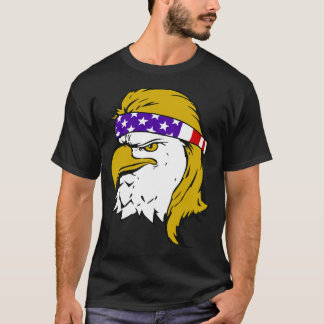 Patriotic Örn Mullet USA American Flagga T Shirt