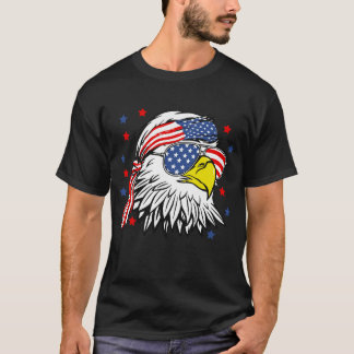 Patriotic Örn Mullet USA American Flagga T Shirt