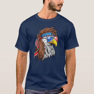 Patriotic Örn Mullet USA Amerikanska Flagga 4 T Shirt