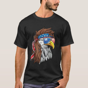 Patriotic Örn Mullet USA Amerikanska Flagga 4 T Shirt